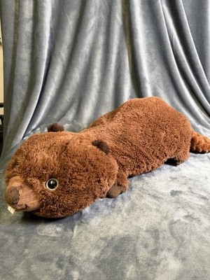 Beaver Plush Stuffed Animal 30  Brown Soft Cuddly Woodland Lodge Toy Oversized