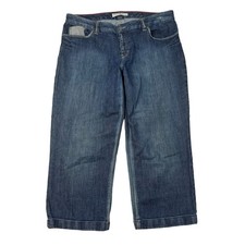Tommy Hilfiger Mid Rise Capri Jeans Cropped Stretch Denim Blue Womens 16