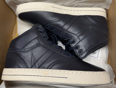 Clae Shoes Thompson Leather High Top Navy Blue Size 7 Mens