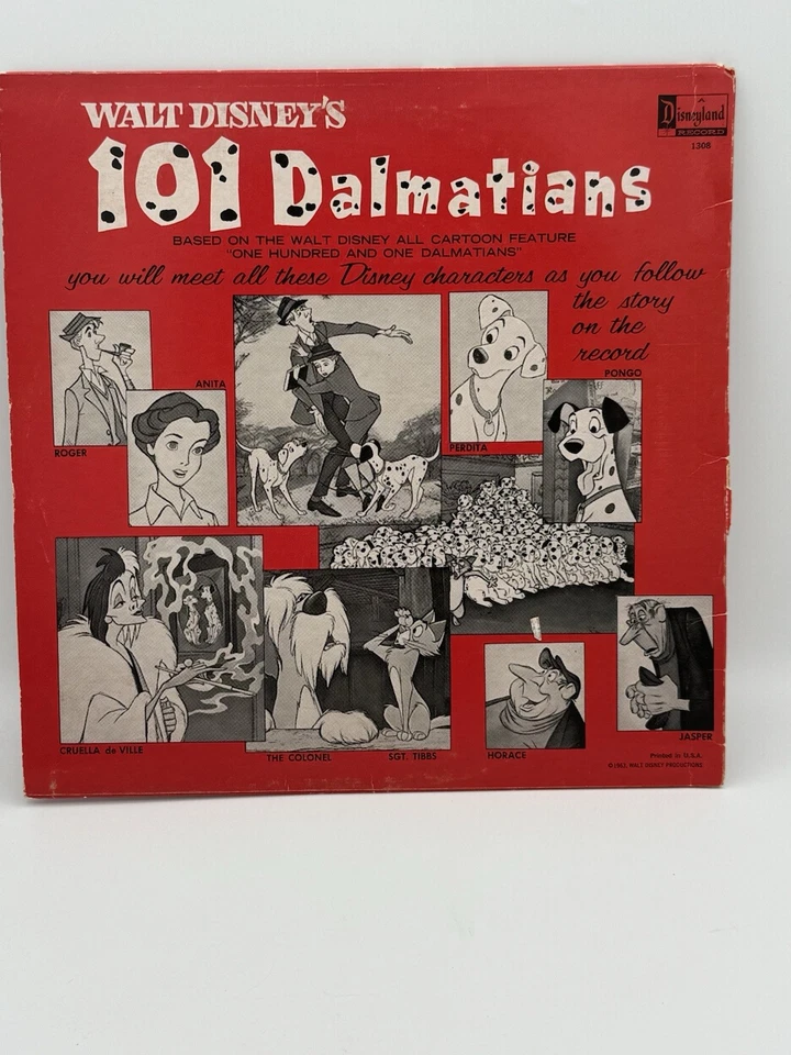 Vintage Disney Disneyland Storyteller LP Lot 101 Dalmatians Rescuers Lady Foto 4 de 4