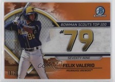 2023 Bowman Scouts Top 100 Orange Refractor 18/25 Felix Valerio #BTP-79 s1i