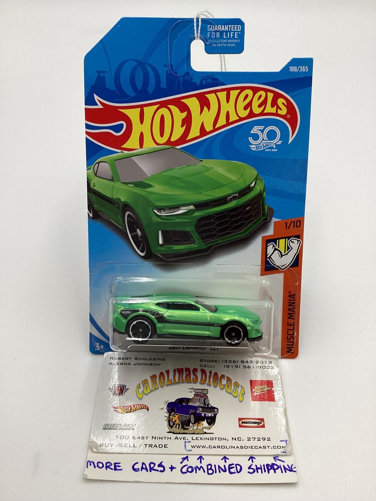 2018 Hot Wheels #188 2017 Camaro ZL1 Green 14A