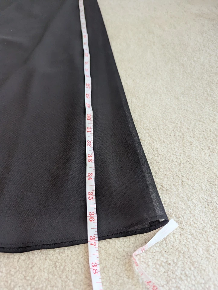 MSK Woman Size L Black Stretch Knit Polyester Lined Long Flare Skirt - Image 4 of 4