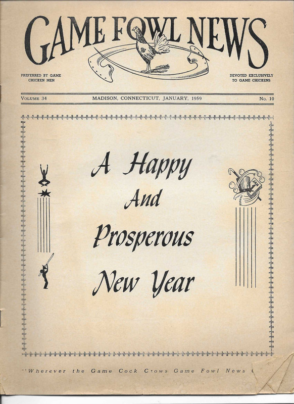 Gamefowl News  Quality Magazine Devoted to Game Fowl january 1959