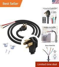 4 Prong Dryer Cord, 30 AMP Appliance Power Cord 5 Feet, Wires in 4 Colors wit...