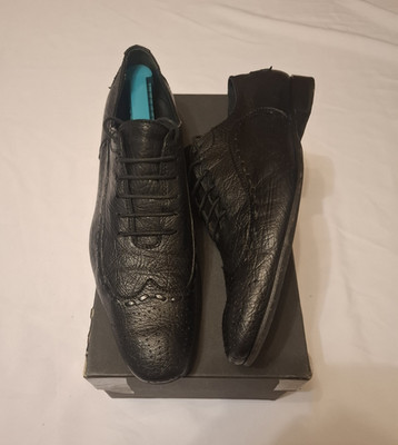 Alexander Hotto Black Leather Brogue Oxford Lace Up Men's Dress Shoes Size 11