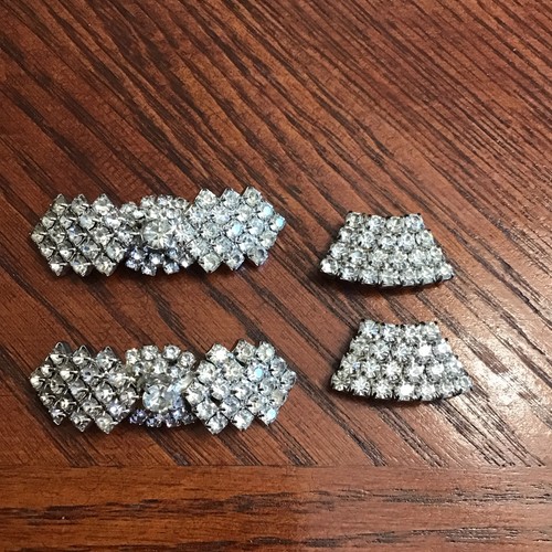 2 Beautiful Pair Of Vintage Rhinestone Shoe Clips