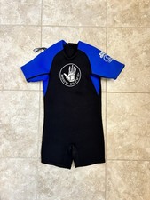Youth Spring Shorty Wetsuit: Black with Blue: Size C1: Body Glove Brand