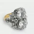Vintage Art Deco Style Round Cut Lab Created Diamond Engagement 14K Gold FN Ring