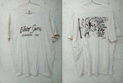 Elliott Smith Either Or 1997 Tour Unisex White T Shirt Full Size S-5XL