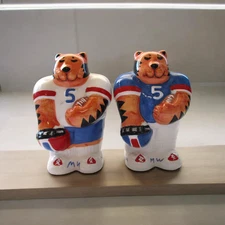 Tiger Football Players Salt &Pepper Shakers /Coco Dowley Certified International