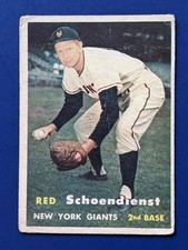 1957 Topps - Red  Schoendienst HOF #154 - New York Giants VG