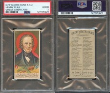 1888 N76 W. Duke Sons & Co Great Americans ~~ Henry Clay PSA 2