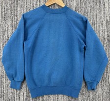 VTG 60s 70s Pennys Towncraft Blue Faded Distressed Sweatshirt M Fits Adult XS