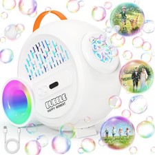 Rechargeable Bubble Machine with Upgrade RGB LED 16 Million Colors, 20000 Bu...