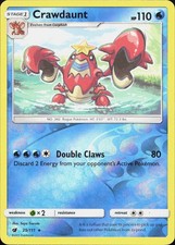 Pokemon Crawdaunt 25/111 Crimson Invasion Reverse Holo NM