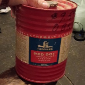 Red Dot Vintage Metal Oil Can Red Gas & Oil Advertising Container