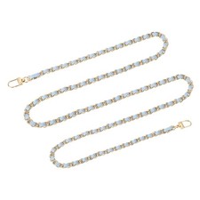 55" Purse Chain Strap with Buckles for Shoulder and Cross Body Sky Blue  Gold 