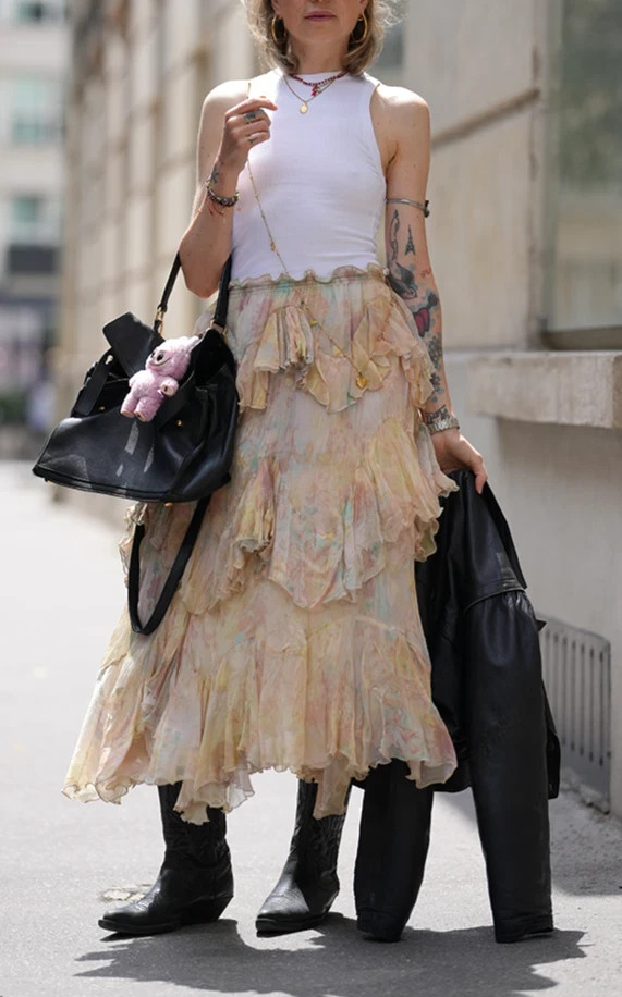 【新品・未使用】Printed Skirt PRINTED MIDI CAPE SKIRT - Multicolored | ZARA United States