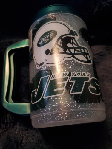 2 Vintage NFL New York Jets 1999 Custom Edge 20oz Travel Mug Hot Cold w Lid - Picture 7 of 16