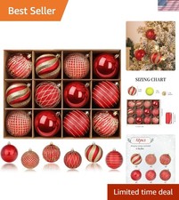 80mm Christmas Balls Ornaments,12PCS Colored Shatterproof Plastic Decorative ...