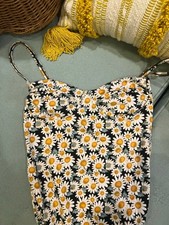 Women's WORKSHOP SALON BOUTIQUE Daisy Print Bodysuit Black White