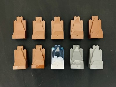 Lot Of 10 Lego Mountain Rock Wall Panels 2X4X6 Brown 6475328 Gray 6330090