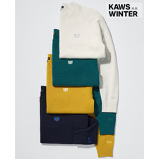  Japan Limited KAWS UNIQLO Winter Lambswool Crew Neck Sweater XX 4 Colors 