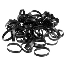 Silicone Rubber Bands Rings 50pcs Non-slip 1 7/8" Flat Black for Books, Art
