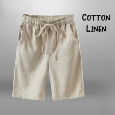 Men s Cotton Linen Summer Shorts Beach Gym Fitness Casual Wear Breathable Gift