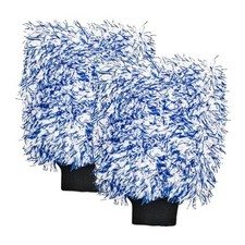 2 Pcs Car Wash Mitts 810 Inches Lint-free Scratch-free Microfiber Blue