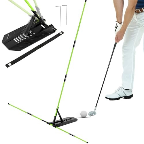 Golf Alignment Stick Trainer with Adjustable Swing Plane Guide