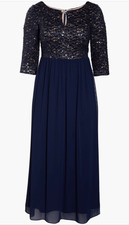 Alex Evenings Dress with Keyhole Cutout navy blue XL mother of the bride gown