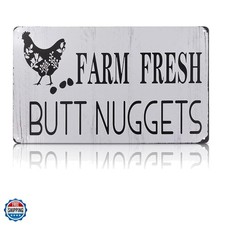 Metal Funny Chicken Coop Signs for Outside 8x12"   Rustic Tin Farm House Kitc...