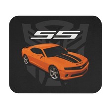 Chevy Camaro SS Orange 2010 Muscle Car Mouse Pad Desk Mat Retro Graphic 5th Gen
