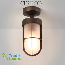 Astro Bronze Semi Flush Frosted Vintage Decor Ceiling Mouted Light Metal E27 ES
