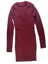 G By Guess Red wine  Choker Sweater Dress M pre owned excellent condition