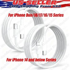 USB-C Fast Charger Cable Cord For iPhone 17 16 15 14 13 12 11 Pro Max X 8 Lot