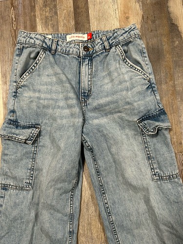 Lucky Brand Jeans Girls High Waist Wide-Leg Light Wash Denim Size 16 Adjustable - Picture 5 of 14