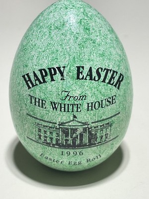 1996 Clinton White House Easter Egg Roll, green speckled egg