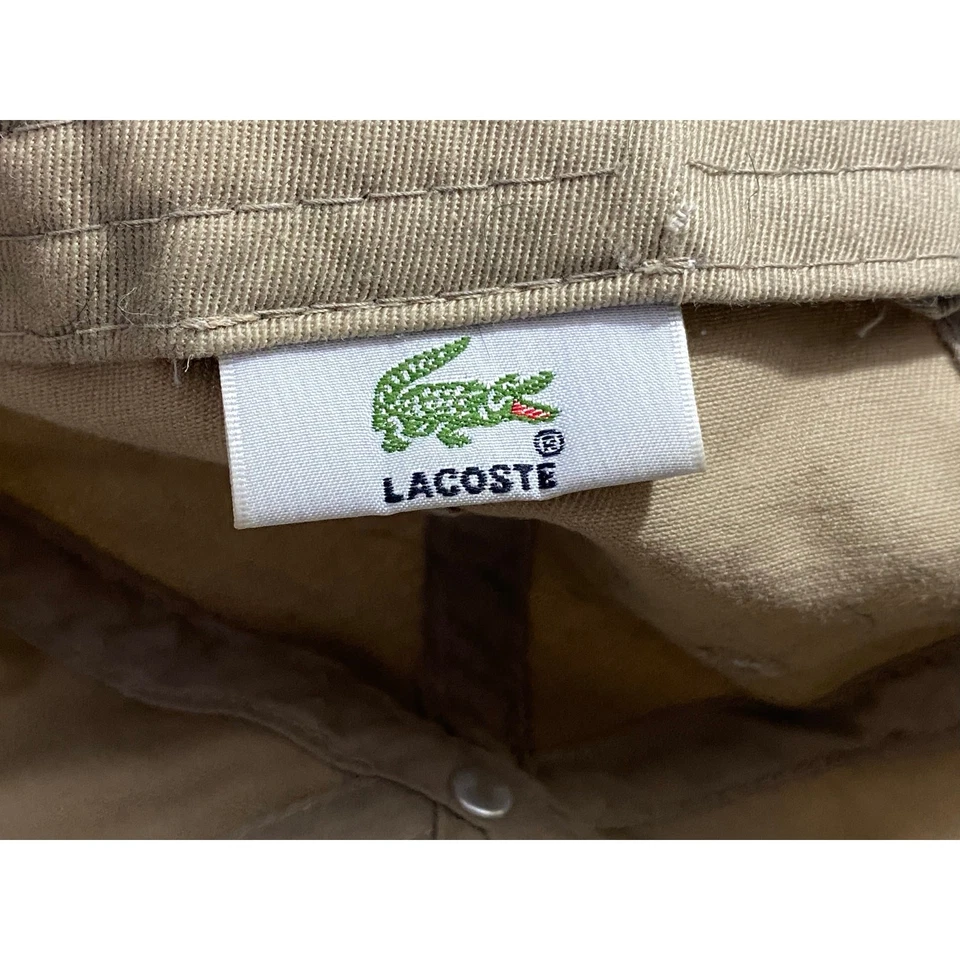 Gorra de béisbol Lacoste beige ajustable con tirantes logotipo de cocodrilo verde Foto 2 de 4
