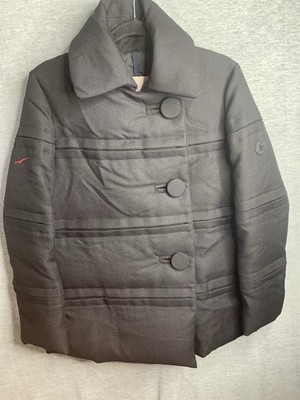 MONCLER black Wool Goose Down Womens  Puffer Coat Jacket size 1 Vista Jet Collab