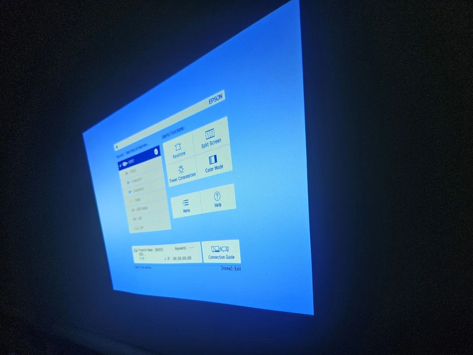 Epson PowerLite 980W hdmi lcd projector various hours w/ remote+ power cord - Image 3 of 4