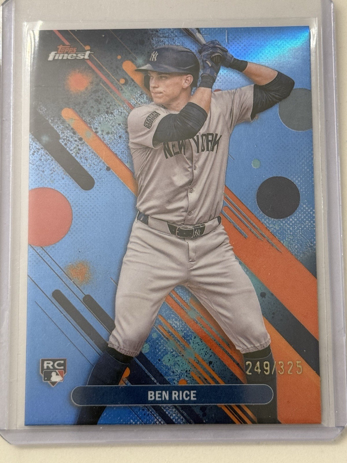 2025 Topps Finest - Common Ben Rice #48 Sky Blue Refractor /325 (RC)