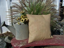 1 Burlap Pillow 12 x 12 Throw Decorative French Country Farmhouse covers 