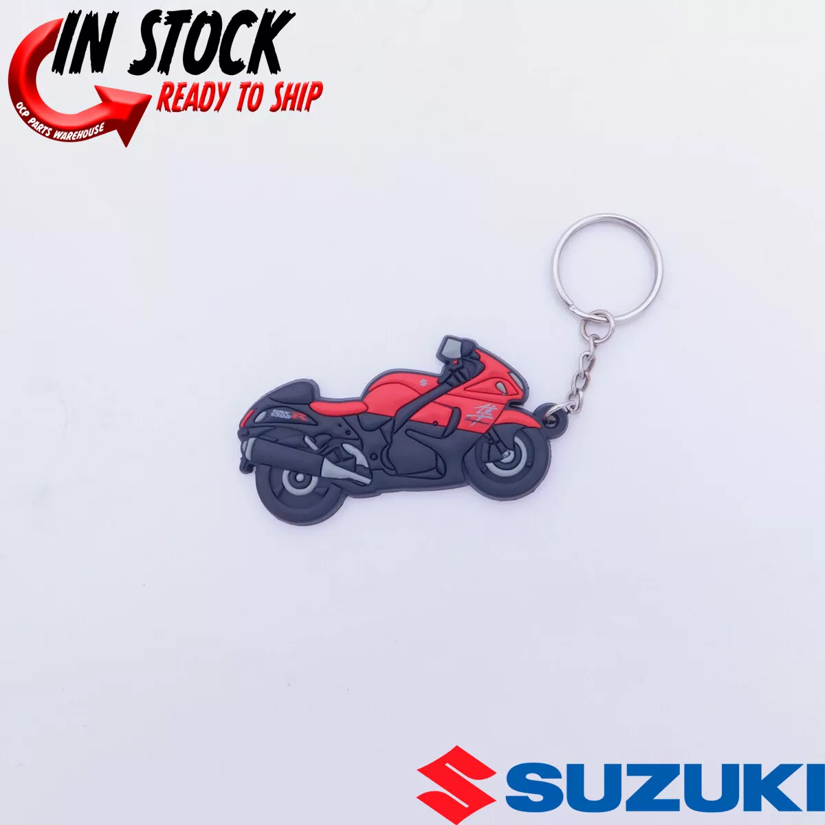 NEW OEM SUZUKI HAYABUSA GSX1300R BIKE KEYCHAIN RED BLACK 990A0