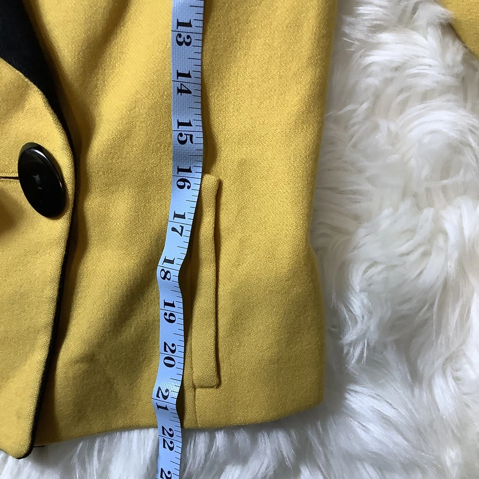 Blazer Mod De Colección Neiman Marcus Asimétrico Amarillo y Negro Lana Talla 6 circa 1980 Foto 4 de 4