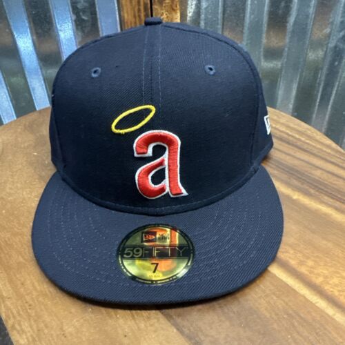 New Era 59Fifty Los Angeles Anaheim Angels MLB Cooperstown Fitted Hat Size 7 New