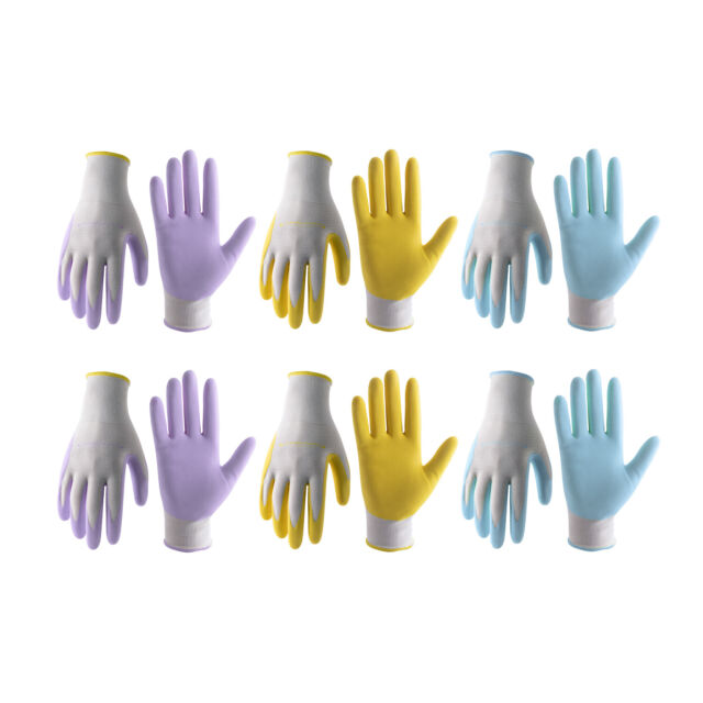 3Pairs Gardening Gloves for Women Foam Nitrile Coating Work Gloves Garden Gloves