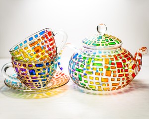 rainbow tea set